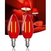 Bonlux E14.3W Red Light Bulb Equivalent to 20W Color Light, Red Light for Halloween/Christmas/Festivals, Bar/Party