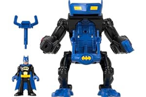 Fisher-Price Imaginext Imaginext DC Super Friends Batman Robot Battle Figure avec Jouet avec lumières Lance des projectiles, Jouet +3 Ans (Mattel HGX79)