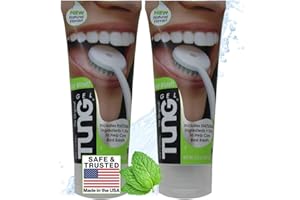 PEAK ESSENTIALS THE ORIGINAL TUNG GEL Peak Essentials | Tongue Scraper | Mint Blast - Natural TUNG Gel | Tongue Cleaner | Odor Eliminator | Fight Bad Breath | Fresh Mint | BPA Free | Made in America (2 PACK)