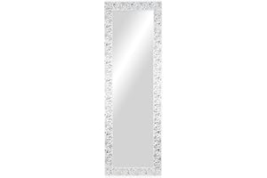 CHELY INTERMARKET Espejo de Pared Cuerpo Entero 35x140cm(47,50x152,50cm) Blanco-Plateado MOD148