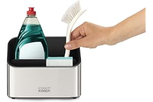 Joseph Joseph Surface, Organizador de fregadero en acero inoxidable, base antideslizante, Gris