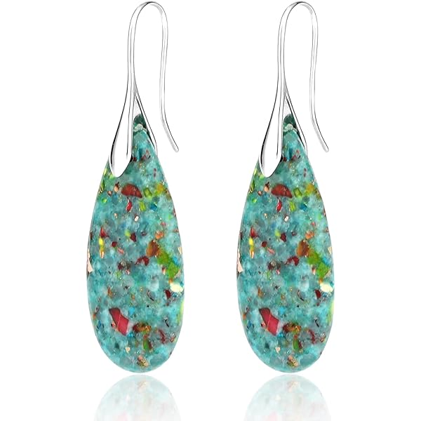 Boucles d'oreilles cône argenté et pompon rouge estival vif très long