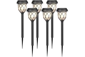 CMCQ Outdoor Garden Solar Lights, 6 Pack Auto On/Off Solar Stake Lights for Patio Yard Grassland