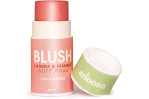 Enooso - Blush in crema stick per Guance Labbra e Occhi ROSA - Illuminante Viso Naturale Profumato e Nutriente con Miche - Glassy Make up 100% Vegan e Artigianale - Made in Italy