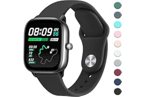 Oumida Armband für Amazfit Bip 3 Pro/Bip/Bip 3/Bip U Pro, 20mm Neues Silikon Armbänder, Verstellbares Sport Ersatzband für Amazfit GTS 2 Mini/GTS/GTS 3/GTS 4/GTS 4 Mini Damen Herren, Schwarz