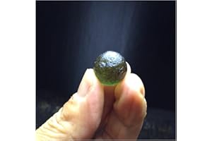 HCHL Moldavite stone, Real Raw Moldavite Czech Glass Meteorite Rough Single Bead Moldavite crystal jewelry, women's jewelry (Size : 18mm)
