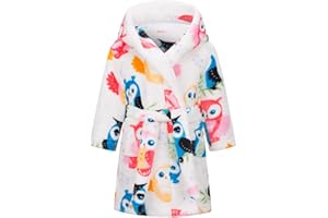 DELEY Kinder Bademantel Jungen Mädchen Kapuzen Roben Kleinkind Schlafanzug Nachtwäsche Weicher Morgenmantel Nachthemd