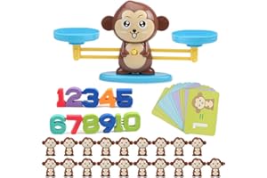 Queta Giochi Conteggio Bilancia, Montessori Bilancia per Bambini Gioco Educativo per Sviluppare Intelligenza e Coordinazione Occhio-Mano(Set di 60 Pezzi)