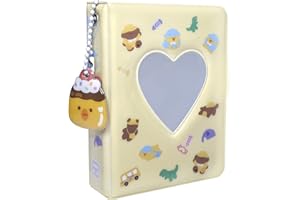 GUOJOZO Mini album fotografico da 7,6 cm, 40 tasche, porta biglietti per foto Kpop, cuore d'amore, cavo