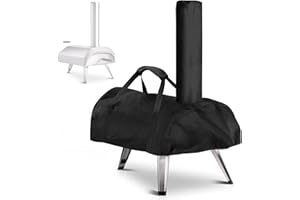 Fenghome Pizzaofen Abdeckung für Ooni karu 12, Wasserdicht Wetterfeste Pizzaofen Tragetasche Oxford-Stoff Pizzaofen Tragetasche Pizzaofen Zubehör-Schwarz(81x42x21cm)