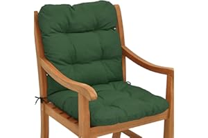 Beautissu Coussin Exterieur Jardin Flair NL - Coussin Chaise Jardin pour Chaise, Fauteuil ou transat de Jardin, terrasse ou Balcon - 100x50x8cm - Dossier Standard – Vert foncé