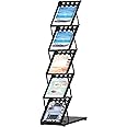 SIGNEX PRINT MEDIA A4 Metal Portable Folding Brochure Stand – Zigzag Design Rack for Magazines, Catalogues, Leaflets, and Literature Display