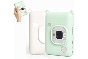 Fenmaru Custodia protettiva per fotocamera Instax Mini Liplay, 2 pezzi, in silicone, per Instax Mini Liplay, bianco e verde, bianco, Semplice