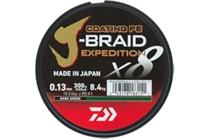 DAIWA J-Braid Expedition X8E, 150m, Dark Green, Braided Fishing Line