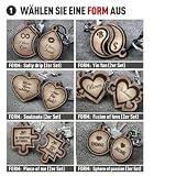 schenkYOU® YIN YANG – Partnerset Schlüsselanhänger mit Gravur – IHR WUNSCHTEXT + SYMBOL – gestalten Sie Ihren gravierten Anhänger aus Holz - 3