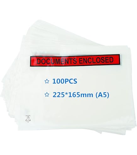 Pukka Pad A6 Dokumentenhüllen – 10 Stück, Transparent, Selbstklebend – Für Pakete & Versand