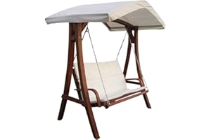 ALEOS. Design Hollywoodschaukel Gartenschaukel Schaukelbank KUREDO mit Dach aus Holz Lärche