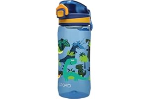 Opard 500ml Trinkflasche Kinder, Mit auslaufsicherem Flip-Top-Deckel, wiederverwendbarem BPA-freiem Tritan für Schule und Reisen