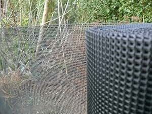 Plastic Garden Fencing 1m x 25m Black 5mm Holes Black Netting Robust