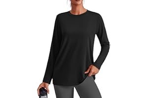 PINSPARK Womens Long Sleeve Tops Gym Shirts Sports T-Shirt UPF 50+ Workout Yoga Running Top Quick Dry Fitness Shirt Activewear