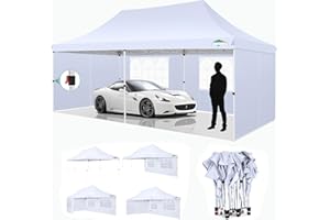 COBIZI 3x6m Pop Up Gazebo Party Tent Wedding Canopy with Removable Sidewalls, Elegant Church Windows & Portable Bag, Anti-UV, 100% Waterproof, Canopy for Parties, Carport