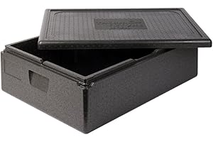 Thermo Future Box Thermobox Kühlbox Trasporto e Contenitore Termico con Coperchio Polipropilene espanso, Nero, 42 l