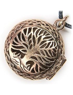 Lebensbaum Schmuck Anhänger Bronze Medaillon Kette