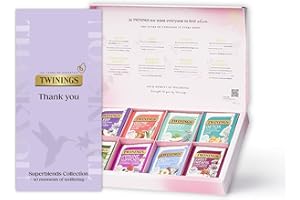 Twinings Thankyou Superblends Collection Gift Box | 40 Tea Bags | 8 Premium Green & Herbal Infusions | Gift Ideas for Women & Men