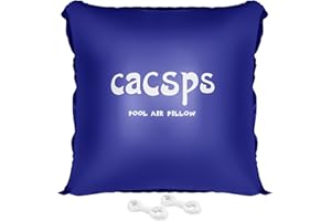 CACSPS Poolkissen Winter, 240 x 240cm Ultradickes Luftkissen mit 4 Ösen Luftkissen Pool Winter Aufblasbare Winterkissen Überwinterung für Pool inkl. 2X Rollen Seil & 6X Reparaturset Blau