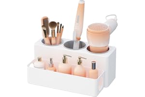 Lifewit Hair Tool Organizer, Hair Blow Dryer Holder Countertop, Removable Acrylic Hair Brush Storage Stand for Curling Iron/Hair Styling Tools/Makeup Accessories in Bathroom, Vanity, Kitchen