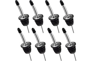 Heatigo 8 sztuk nalewaków do butelek ze stali nierdzewnej – stożkowe nalewaki i dozowniki z gumową uszczelką do butelek – idealne do baru, pubu, bistro, do domu