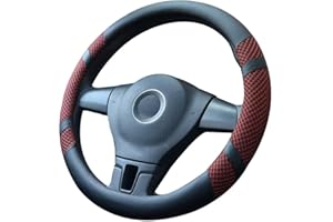 Lifetooler Steering Wheel Covers Ice Silk Microfiber Leather Universal 38cm(15") Breathable Anti Skid Steering Wheel Cover Car Interior Accessories for Auto Van Truck SUV (wine-red)