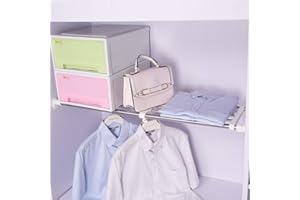 BAOYOUNI Estante de Armario Extensible Estantería de Almacenamiento Rack de Metal Ajustable Guardarropa Compartimento Separador DIY Organizador para Cocina Baño y Dormitorio 84-117,5cm