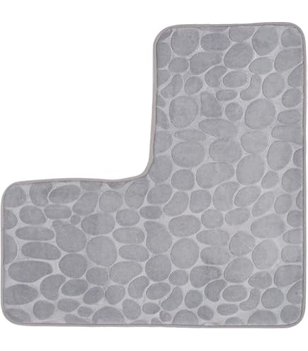 Tapis De Bain Microfibre Rond Pour Douche - Rayon 55cm Gris Antidérapant