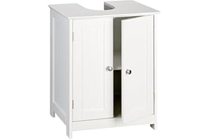 ‎SHELFMADE shelfmade Waschbeckenunterschrank - Waschtischunterschrank weiß im Landhausstil (ca. 50cm o. 60cm breit) - Badunterschrank Badezimmer Unterschrank Bad (50 x 30 x 60 cm)