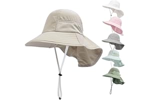 YANWANG Dziecięcy kapelusz przeciwsłoneczny UPF 50+, letni kapelusz dla małych dzieci, dziewczynki, chłopcy, czapka z ochroną karku, składany kapelusz plażowy