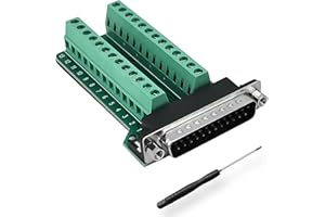 BRIEFCEC DB25 Adapter,25-poliger RS-232 seriell auf 25-poliges Klemmbrett-Signalmodul mit Isolationskissen, (1 Stecker)