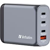 Verbatim GNC-100 GaN Charger 100W with 2 x USB-C&reg; PD 100W / 1 x USB-C&reg; PD 65W / 1 x USB-A QC 3.0 (EU/UK/US)