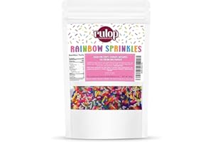 Rulop Dairy Free Rainbow sprinkles 500g, Colourful Sugar Strands That Are a Tasty and Exciting Option For Topping Cakes, Ice Cream and Cookies