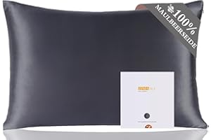 ZIMASILK Kissenbezug aus 100% Seide für Haare und Haut. Doppelseitige 19 Momme Reine Maulbeerseide Kissenhülle mit Reißverschluss, 1 Stück.(40x60cm, Dunkelgrau)