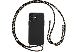 Vauki Handykette für iPhone 17 Hülle mit Band, HandyHülle mit Kordel, Weich Silikon TPU Stoßfest Bumper mit Kette zum Umhängen für iPhone 17 6.3", Lanyard-Schwarz