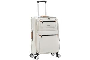 SKYLARK LUGGAGE Medium Suitcase 24" Super Lightweight Luggage 20% Expandable 4 Wheels Spinner 3-Digit Combination Lock Soft Shell Luggage for 15 to 20kg