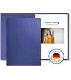 Bewerbungsmappe A4 Dunkelblau – Mit Klemmschiene & Bewerbungstipps, Karton, Professionell