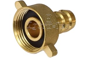 Agora-Tec® - Bocchetta per tubo flessibile in ottone da 1/2" a 3/4" IG (24,2 mm) di qualità industriale con guarnizione piatta per tubo da giardino da 1/2" con diametro interno di 12,7 mm