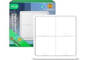 NOUS C1 ZigBee Trådlös Brytare 4 Knappar, Smart Hem Knapp, Scenstyrning upp till 12 Åtgärder, Batteridriven, Kompatibel med A