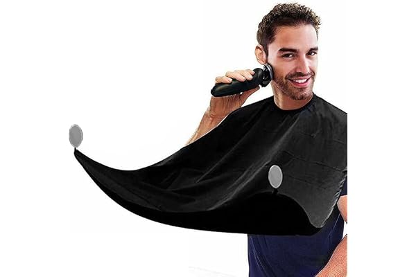 1 st midjeförkläde rakning cape, skäggförkläde med 2 sugkoppar presenter till män, pojkvän, pappa