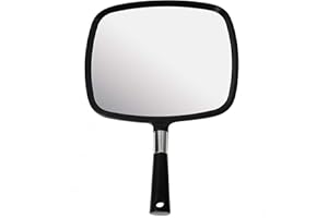 MIRRORVANA Duże lusterko ręczne z wygodnym uchwytem, duże ręczne lusterko do salonu fryzjerskiego, fryzjerstwa, gabinetów dentystycznych, domowego samodzielnego strzyżenia włosów i nakładania
