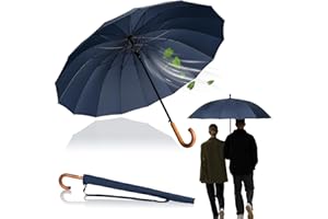 LOGAN & BARNES Stockschirm Sturmfest Ø120cm mit hochwertigem Echtholzgriff und geräuschloser Gummispitze - XXL Regenschirm Groß mit 16 Streben - Modell EDINBURGH