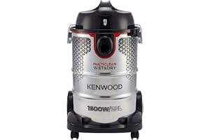 KENWOOD 3-in-1 Wet & Dry Drum Vacuum Cleaner, Heavy Duty 1500W Powerful Suction, 30L Dry & 25L Liquid Capacity, Blower Function, Multisurface Indoor & Outdoor, 6m Cable, Best for Home, Office & Garage