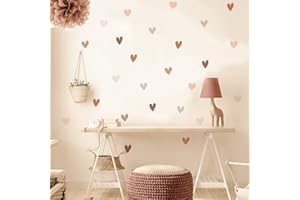 Neukids 72 pezzi di adesivi murali bohémien a forma di cuore, stile bohémien carta da parati adesiva muro, decalcomanie per cameretta aula, decorazioni cameretta bambina decorazioni per soggiorno